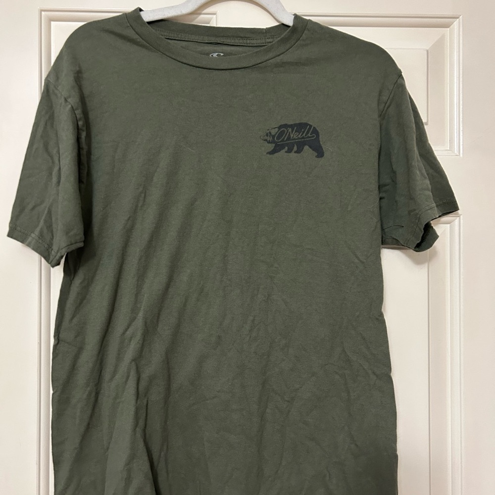 O'Neill Green Short Sleeve Tee with Bear Graphic